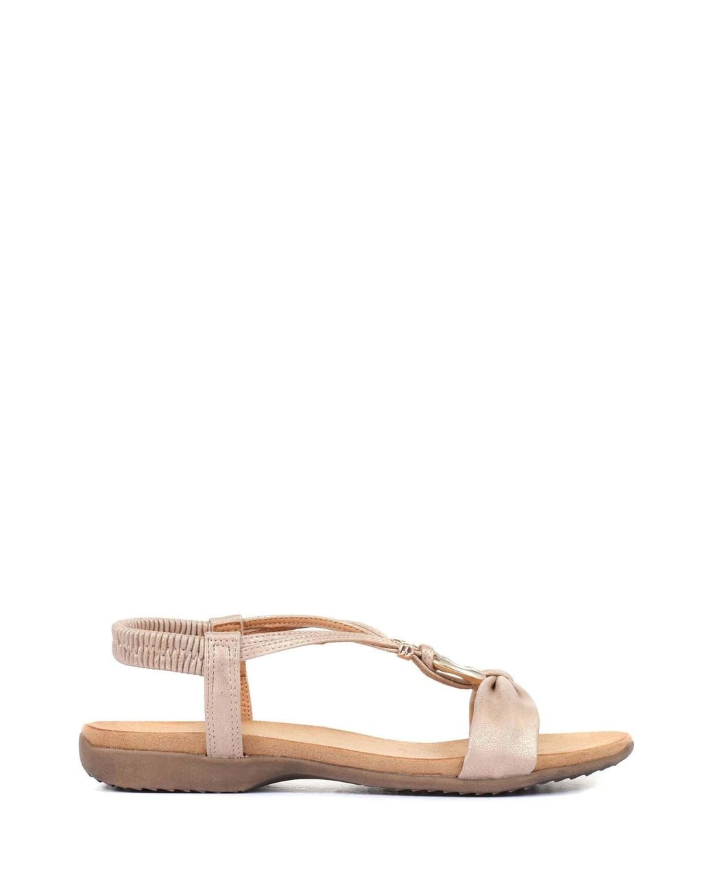 Pavers Natural Flat Strappy Sandals