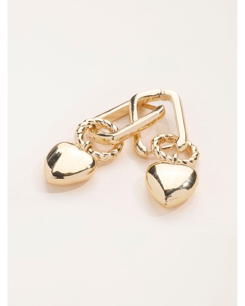 FatFace Natural Fatface Tone Heart Hoop Earrings