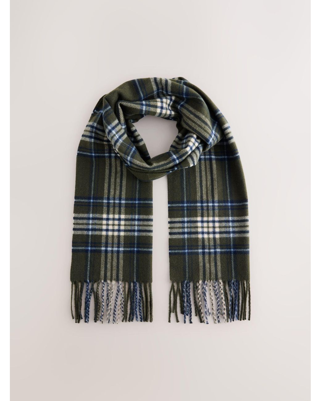 Next Green Check Pattern Scarf for men