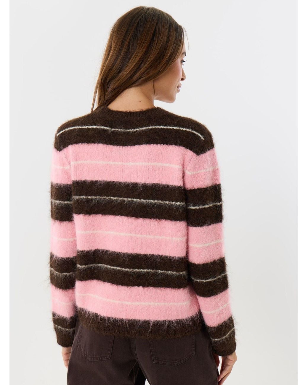 Threadbare Pink Wool Blend Brushed Knit Jumper