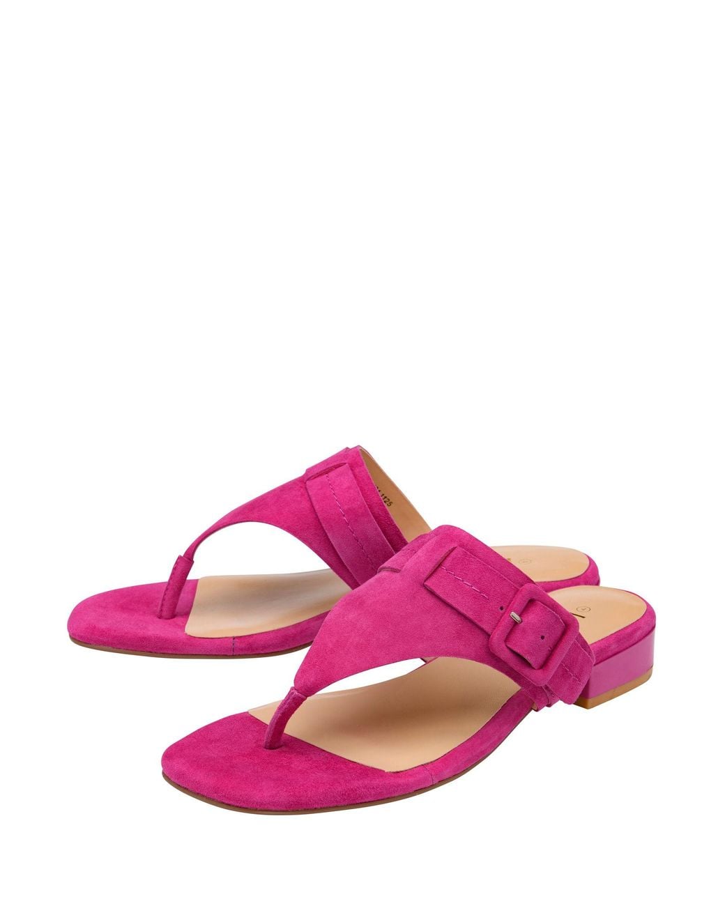 Lotus Pink Suede Toe-Post Mule Sandals