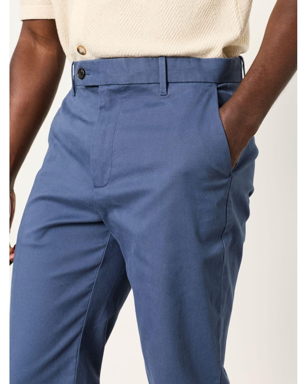 FatFace Blue Fatface Bosbury Tailored Fit Pique Chinos for men