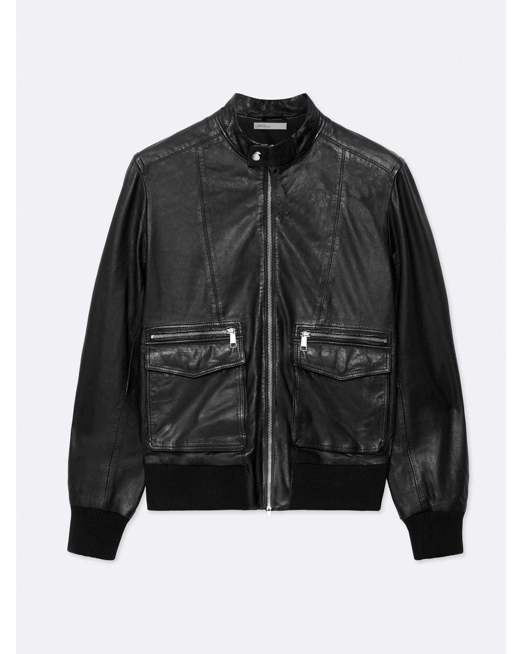 AllSaints Black Hiro Leather Bomber Jacket for men