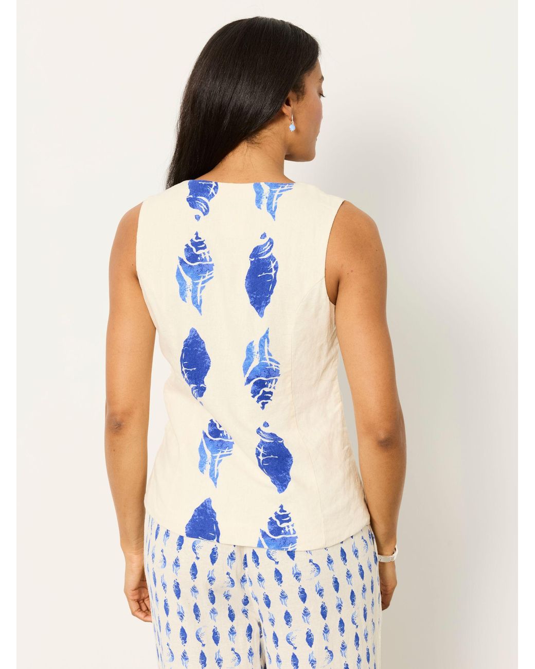 FatFace White Indie Petite Waistcoat