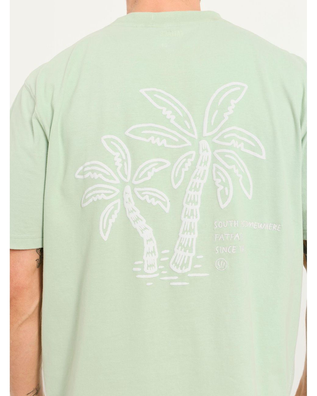 FatFace Green Relaxed Fit South Palm Graphic T-Shirt for men