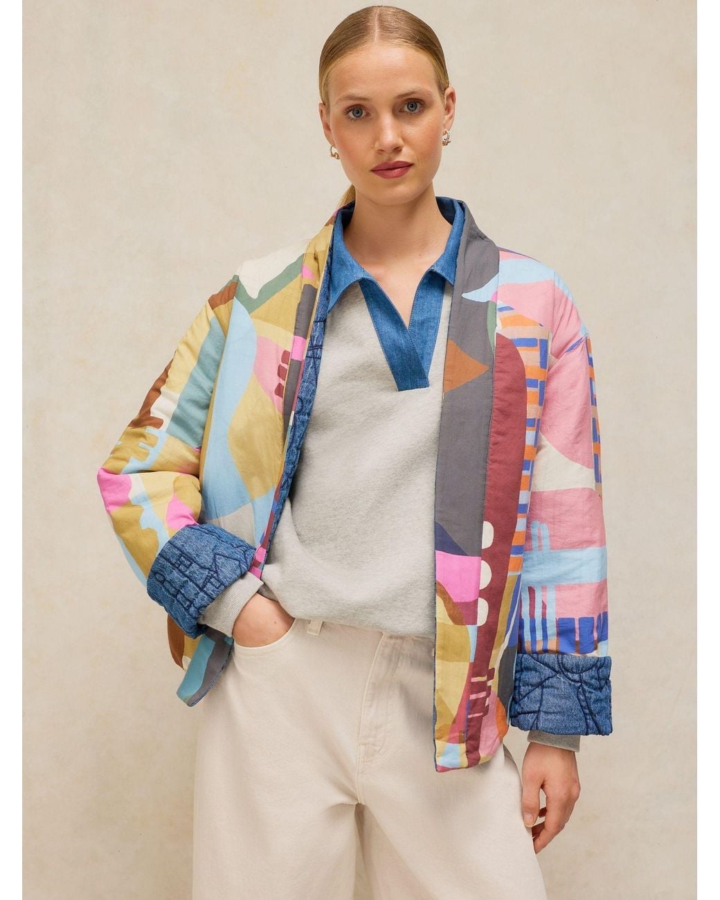 White Stuff Blue Elodie Reversible Jacket