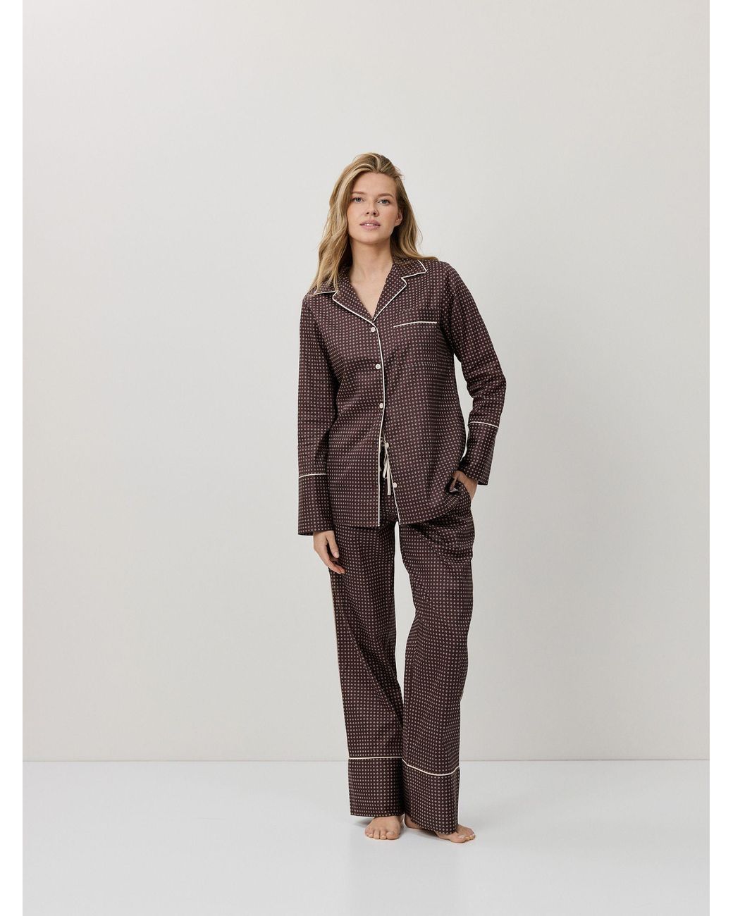 ARUELLE Brown Alma Pajama Long