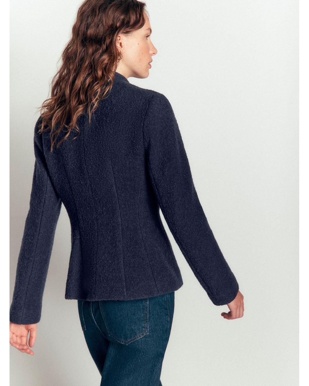 Boden Blue Hereford Boiled Wool Jacket