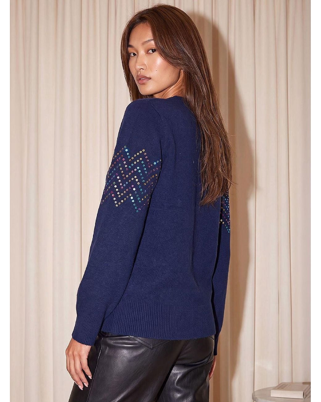 Roman Blue Wave Sequin Jumper