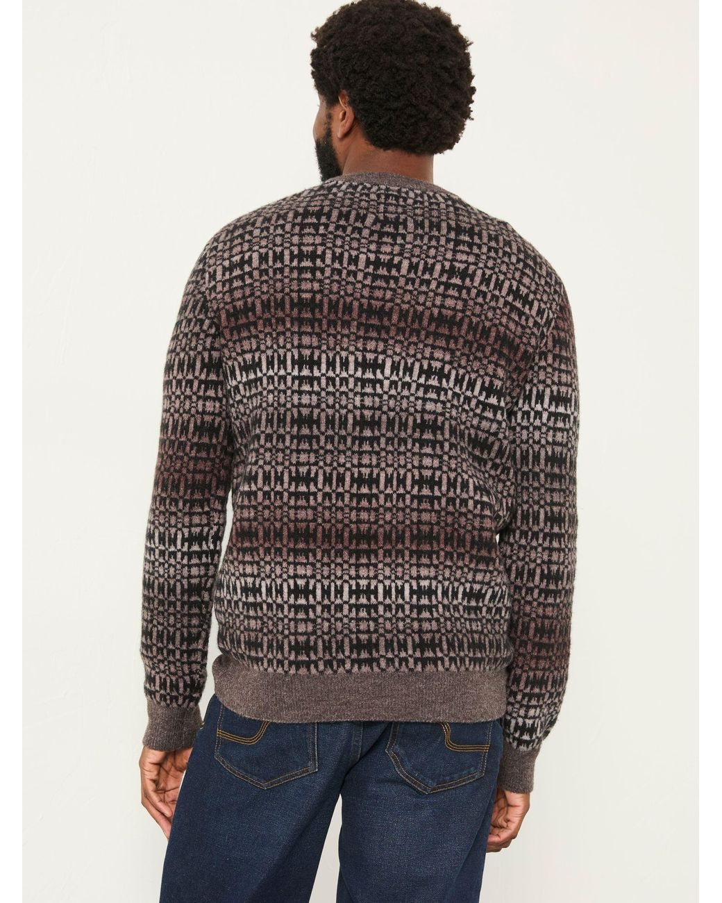 FatFace Natural Blanket Ombre Knitted Crew Neck Jumper for men