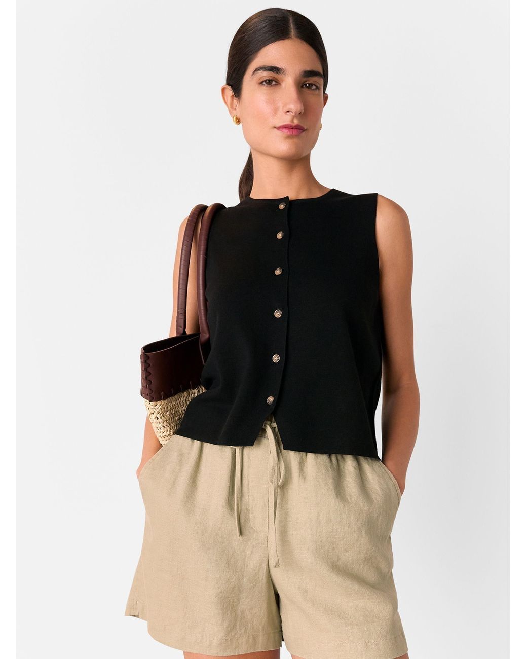 Whistles Natural Elasticated Shorts