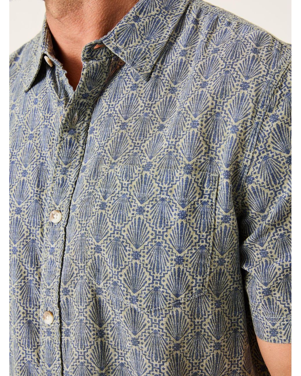 FatFace Gray Short Sleeve Deco Print Shirt for men
