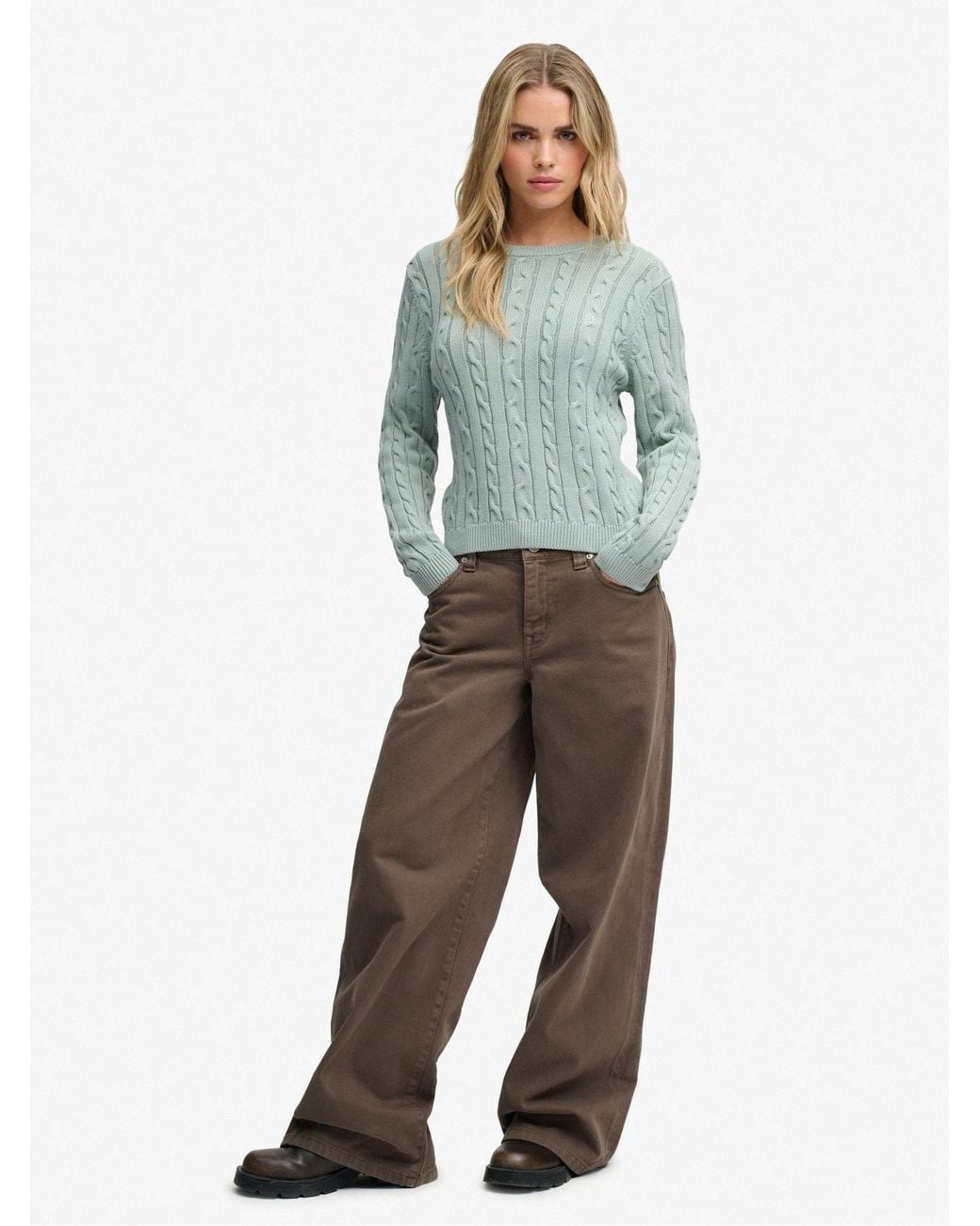 Superdry Blue & Co Essentials Cable Knit Jumper