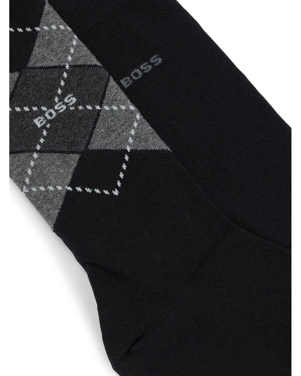 Boss Black Argyle Logo Socks 2 Pack for men