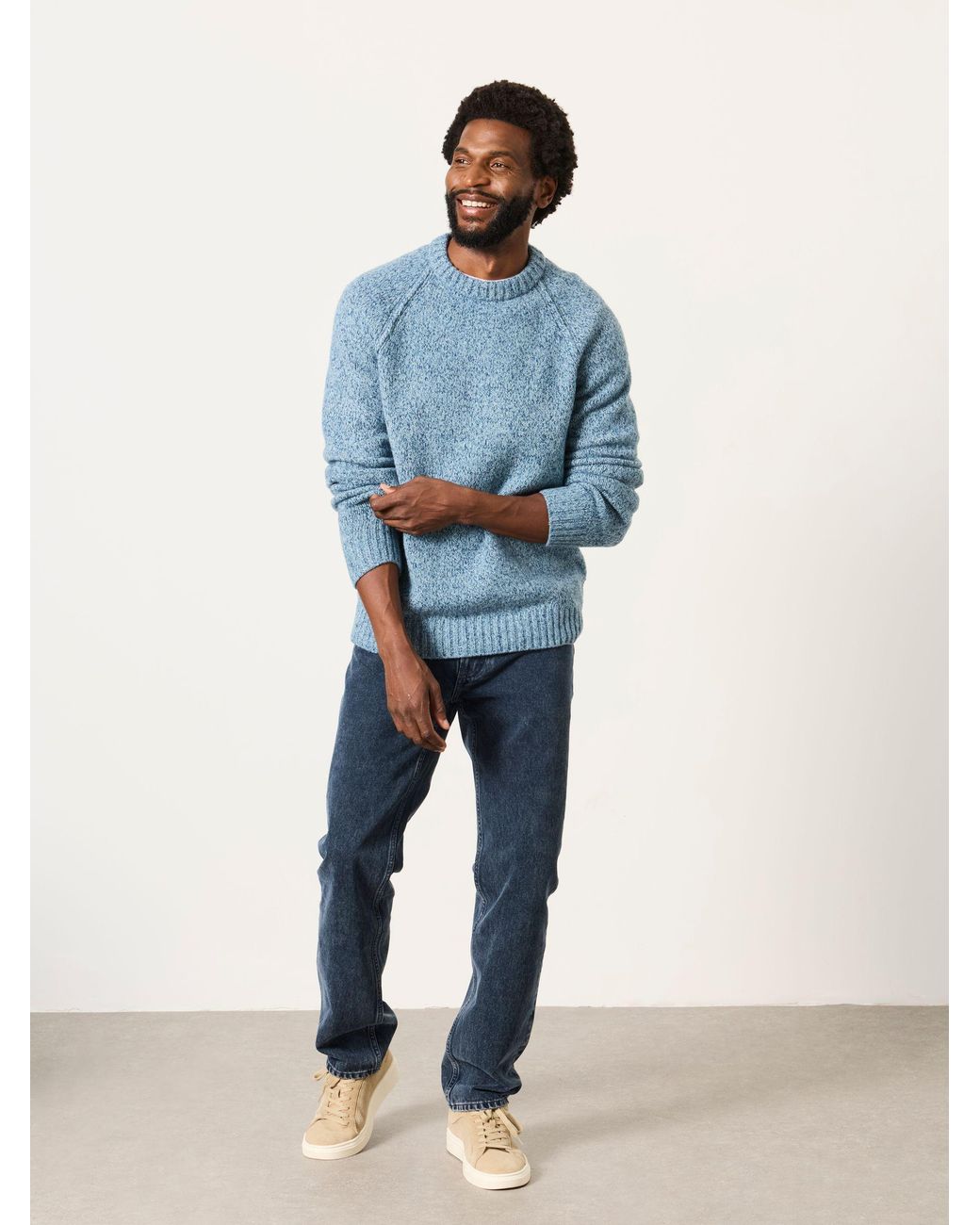 FatFace Blue Deanston Crew Neck Jumper for men