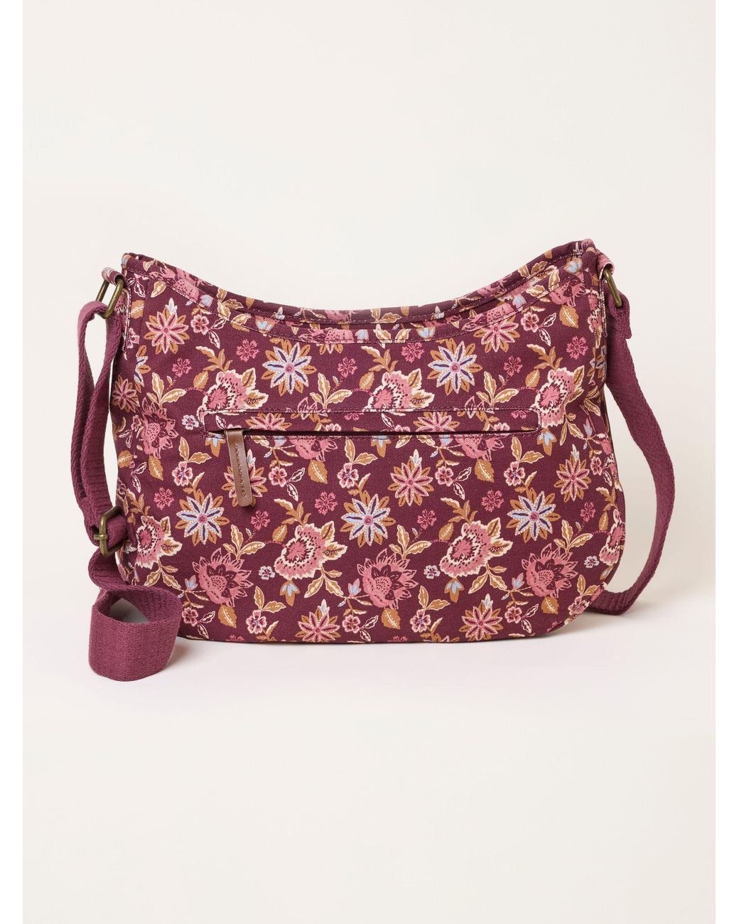 FatFace Green Floral Canvas Crossbody Bag