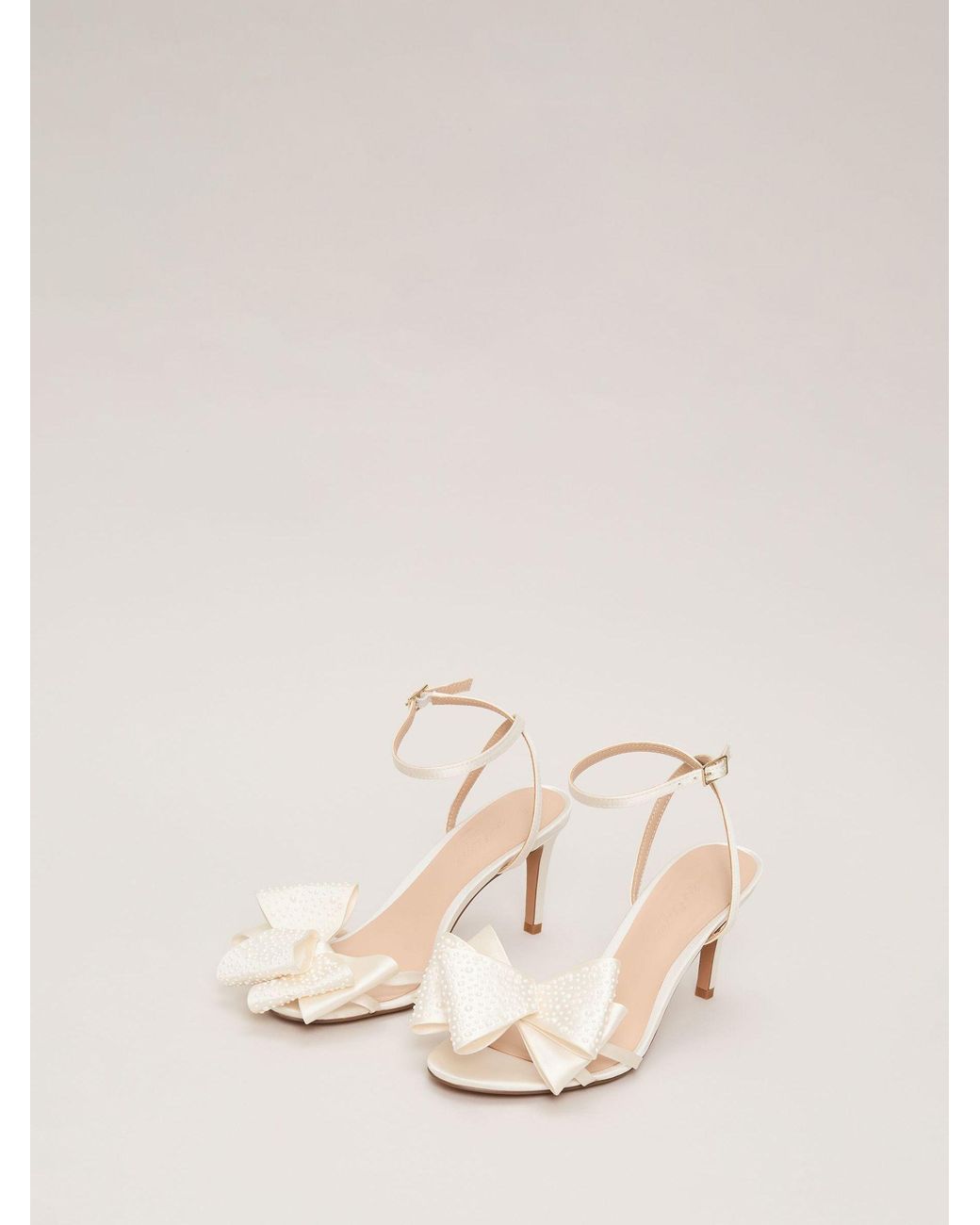 Phase Eight Natural Pearl Bow Sandals