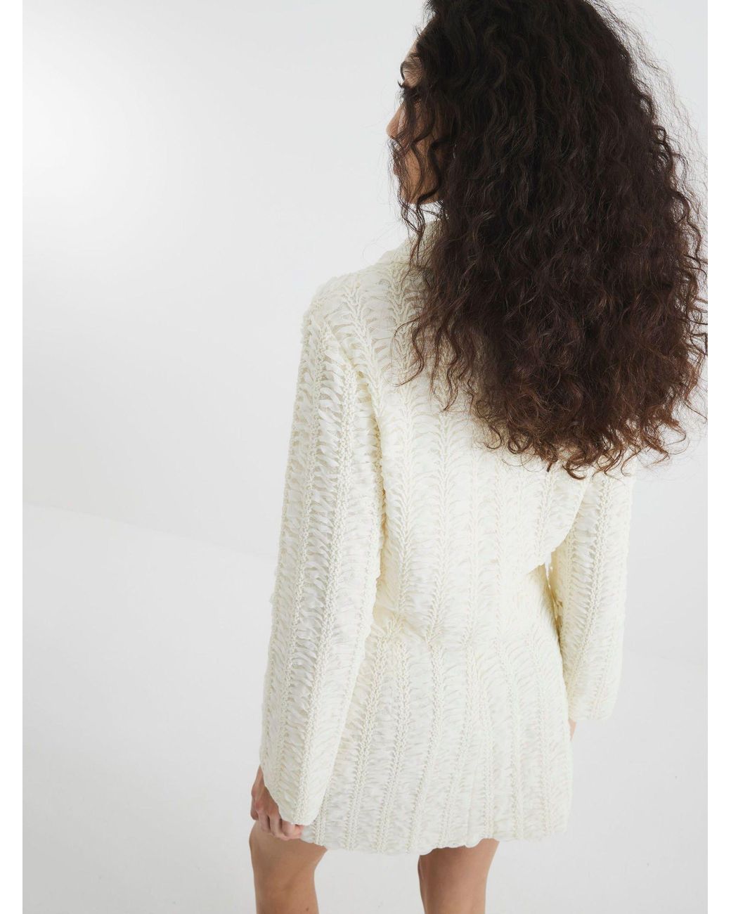 River Island White Textured Collar Jacket