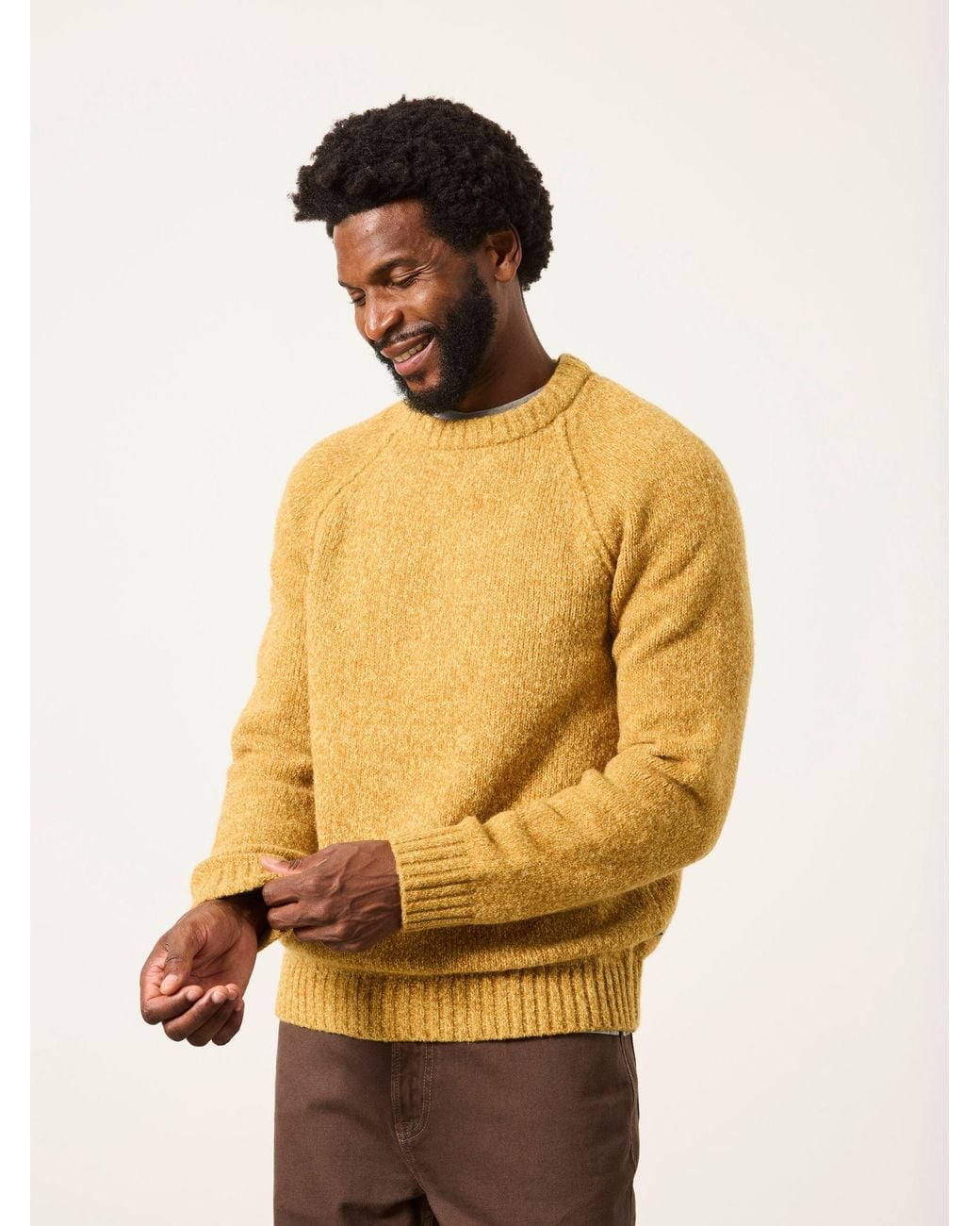 FatFace Natural Fatface Deanston Crew Neck Jumper for men