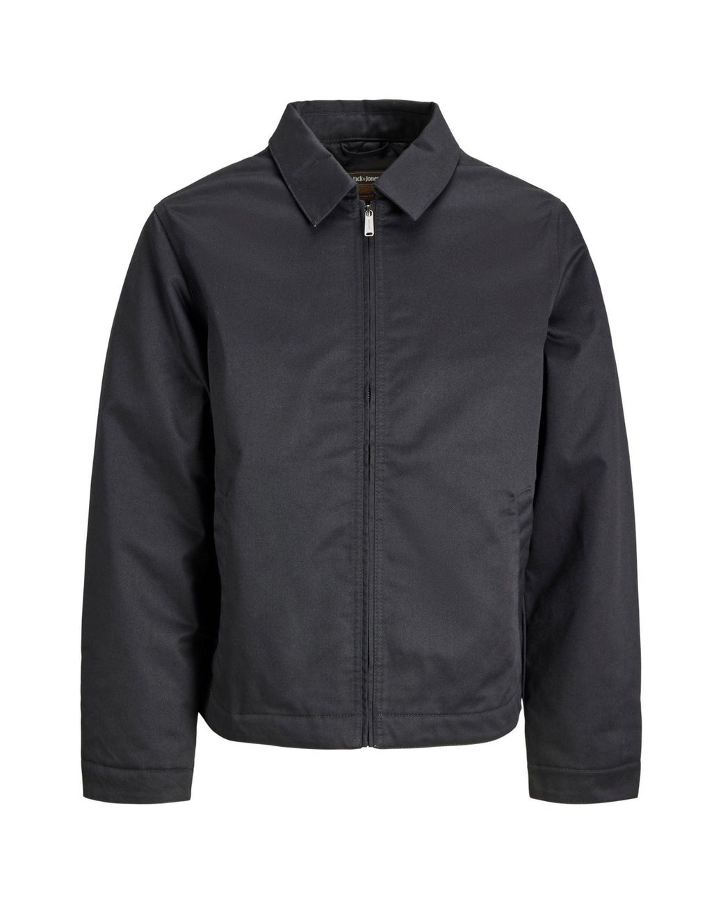 Jack & Jones Black Zip Through Worker Jacket for men