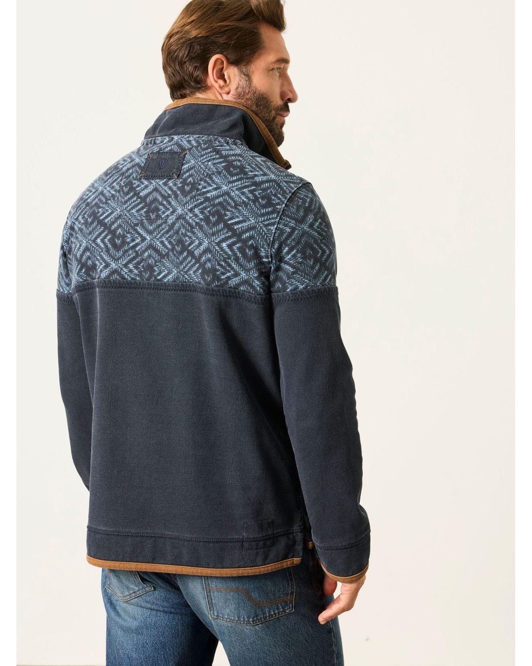 FatFace Green Airlie 100% Cotton Quarter Zip Sweatshirt for men