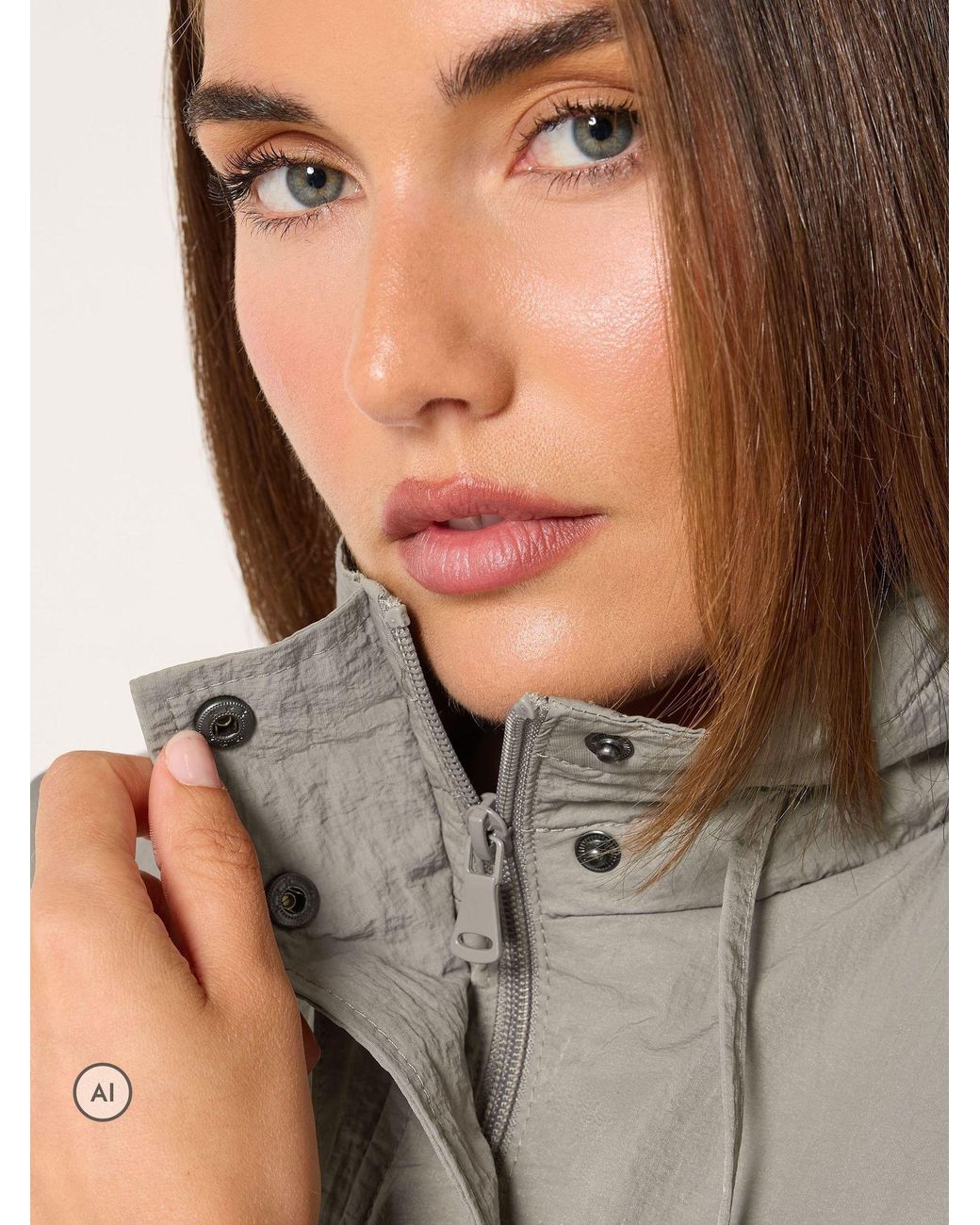 Long Tall Sally Gray Windbreaker Jacket