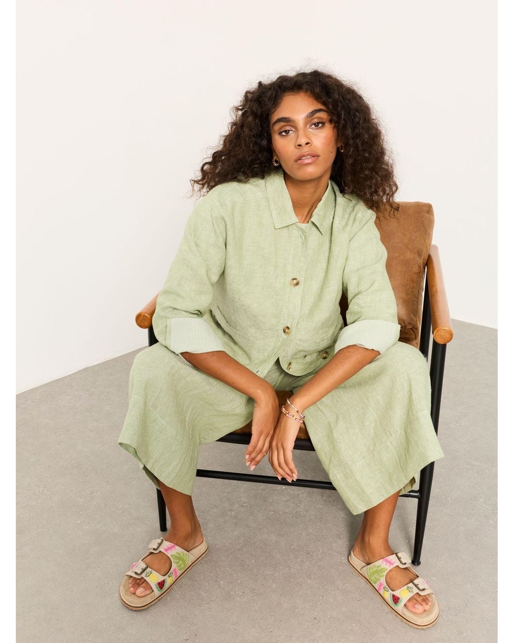FatFace Green Fatface Darcy Petite Linen Jacket