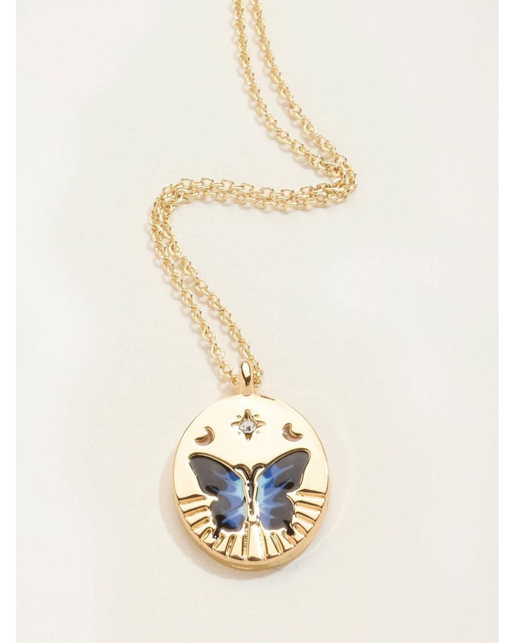 FatFace Natural Fatface Tone Butterfly Necklace