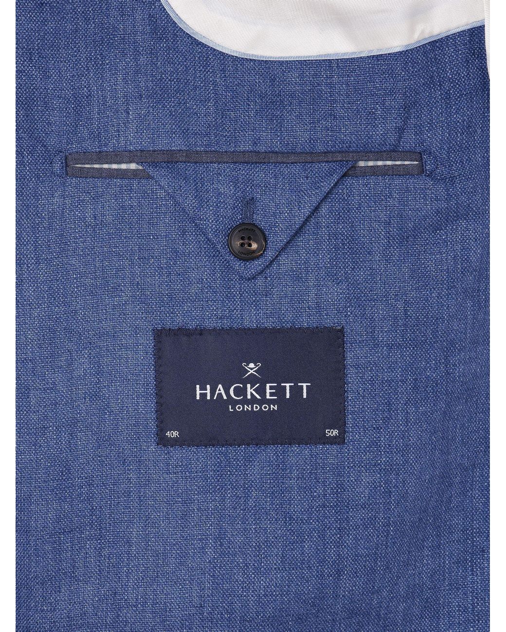 Hackett Blue Pure Linen Delave Jacket for men