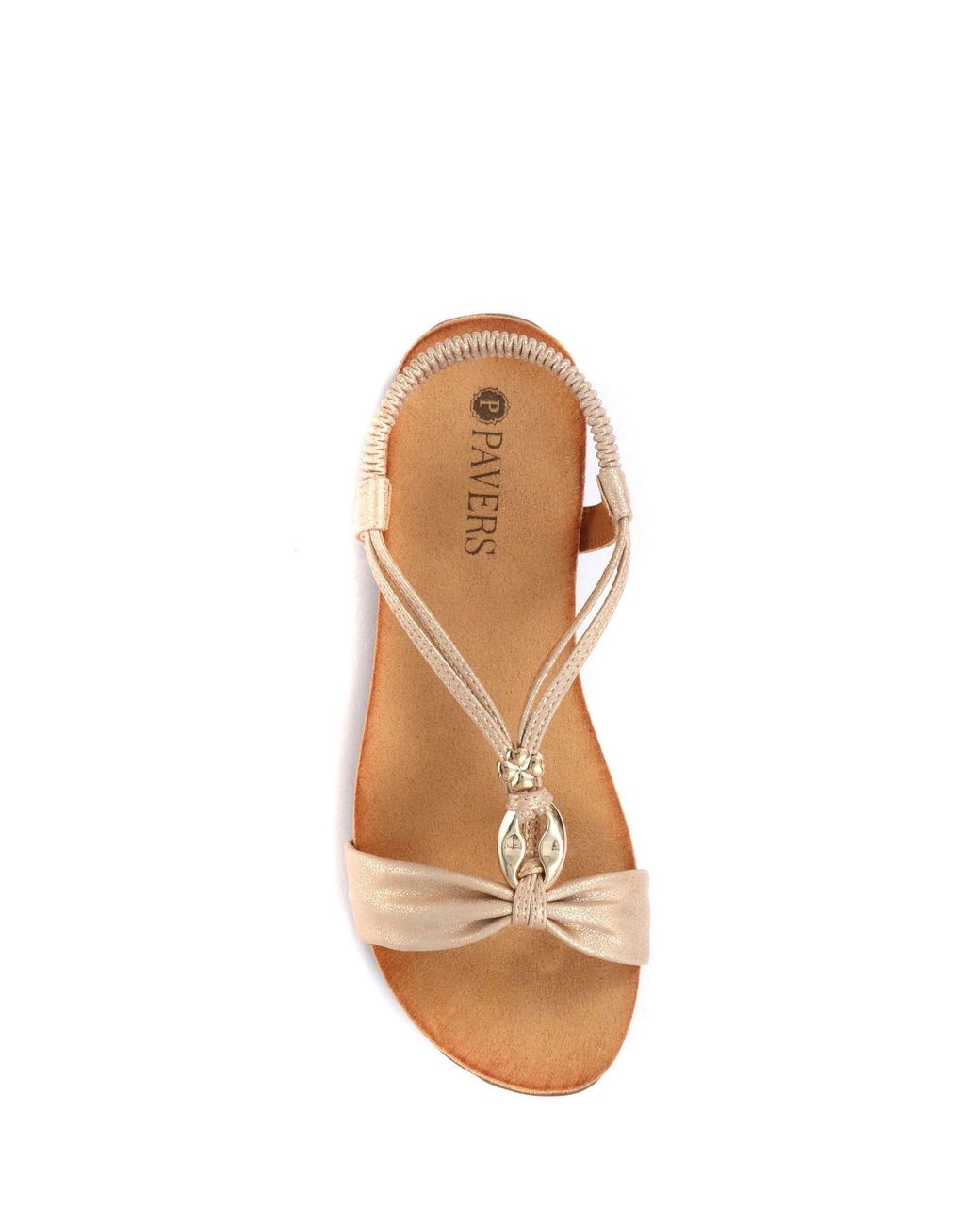Pavers Natural Flat Strappy Sandals