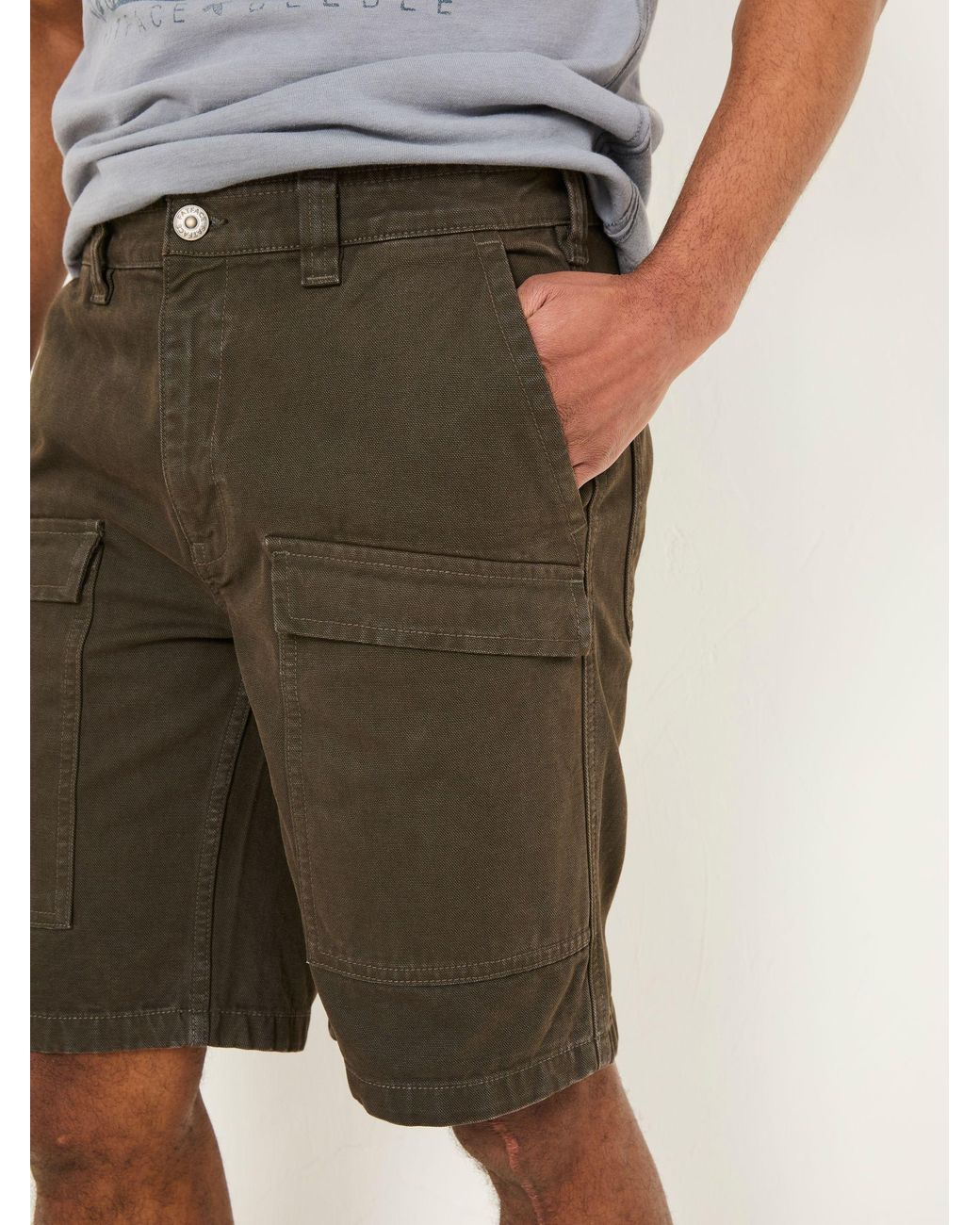 FatFace Brown Beeble Utility Shorts for men