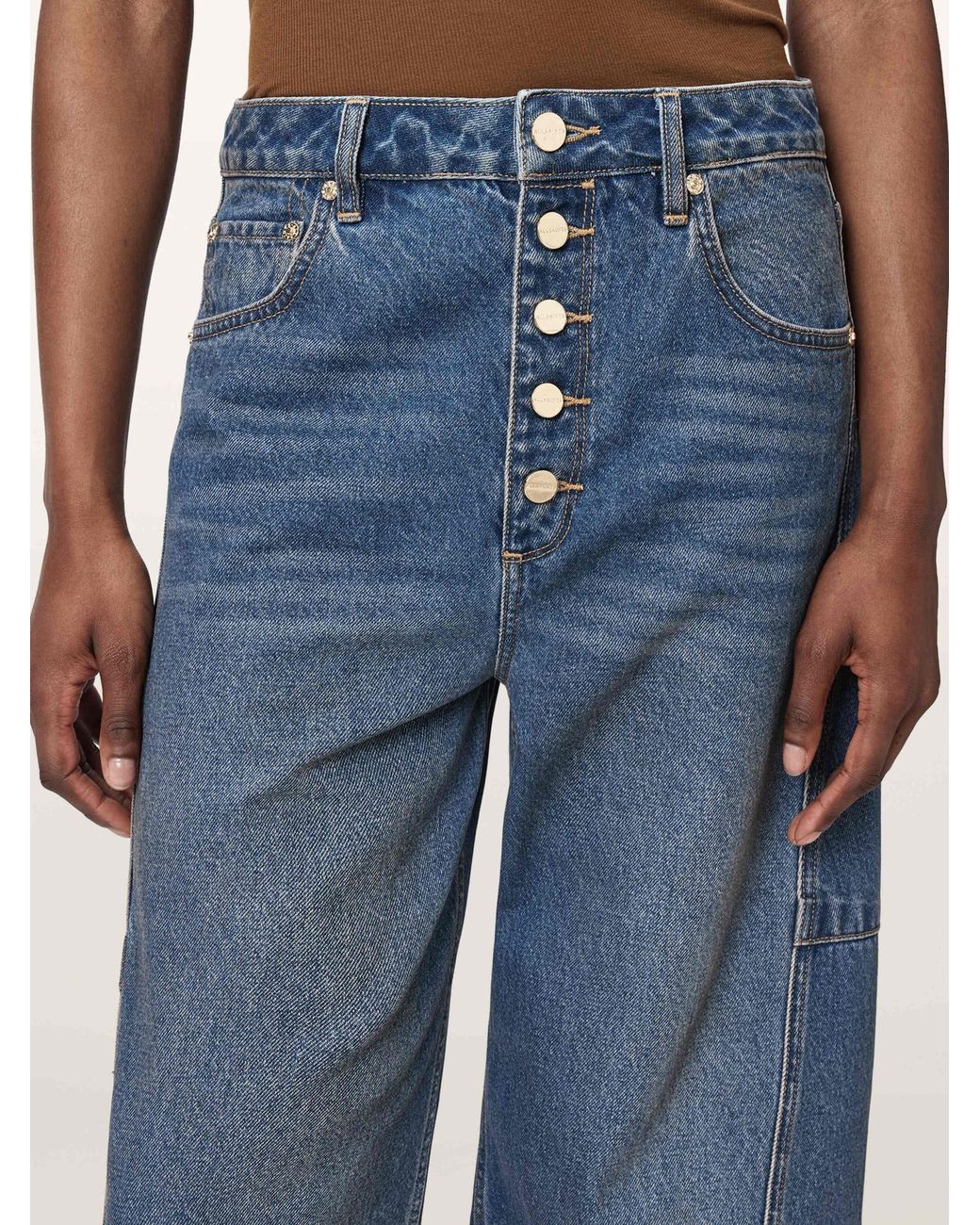 AllSaints Blue Allsaints Carter Button Jeans