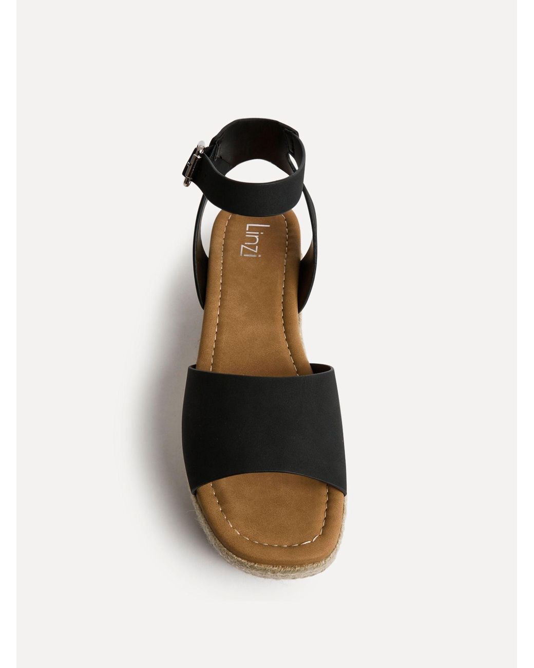 Linzi Black Nirvana Espadrille Flatform Sandals