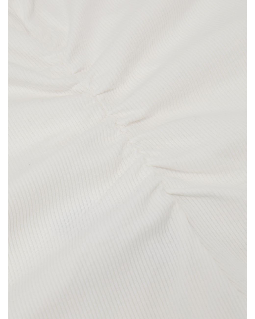 Reiss White Stretch-Cotton Rib Ruched V-Neck Vest