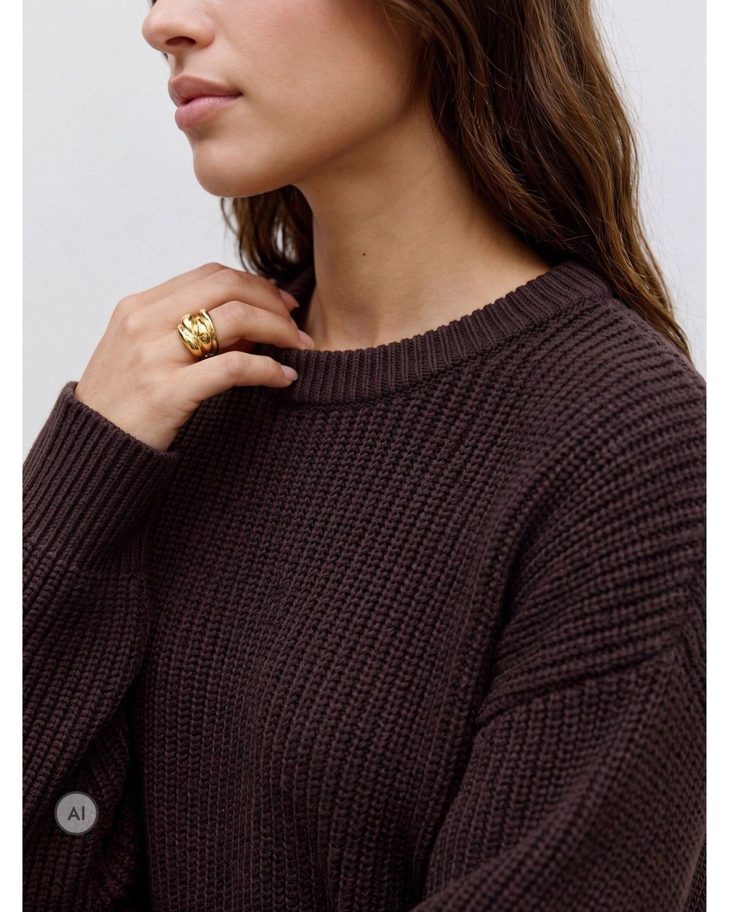 Vero Moda Black Chocolate Knitted Round Neck Jumper