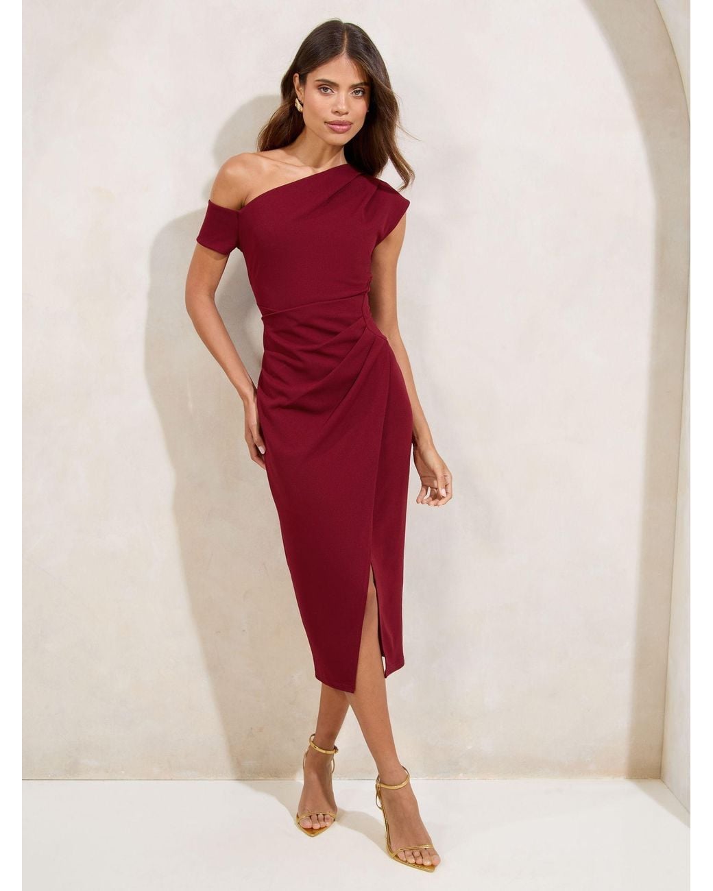 Midi Dress Lipsy Party Dresses Buy Lipsy Blue Drape Bardot Midi Dress Online