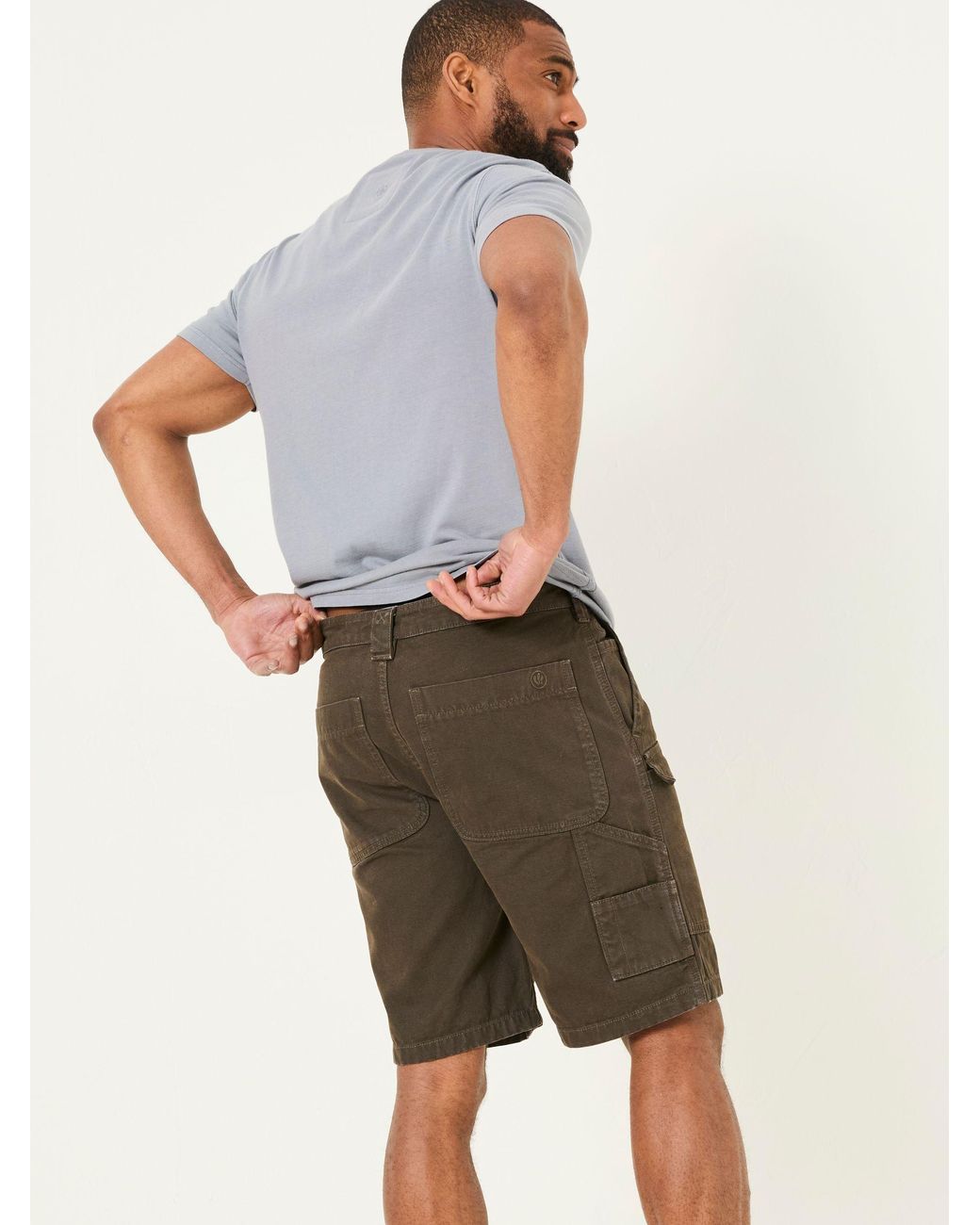 FatFace Brown Beeble Utility Shorts for men