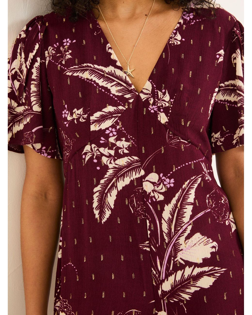 FatFace Brown Azalea Floral Print Jumpsuit