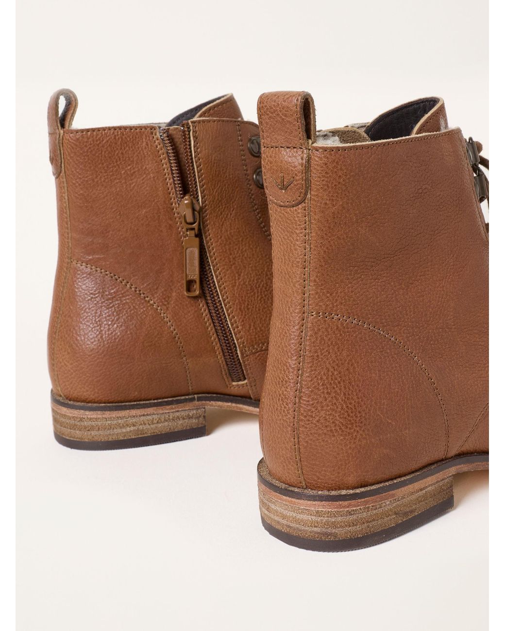 FatFace Brown Camber Leather Ankle Boots