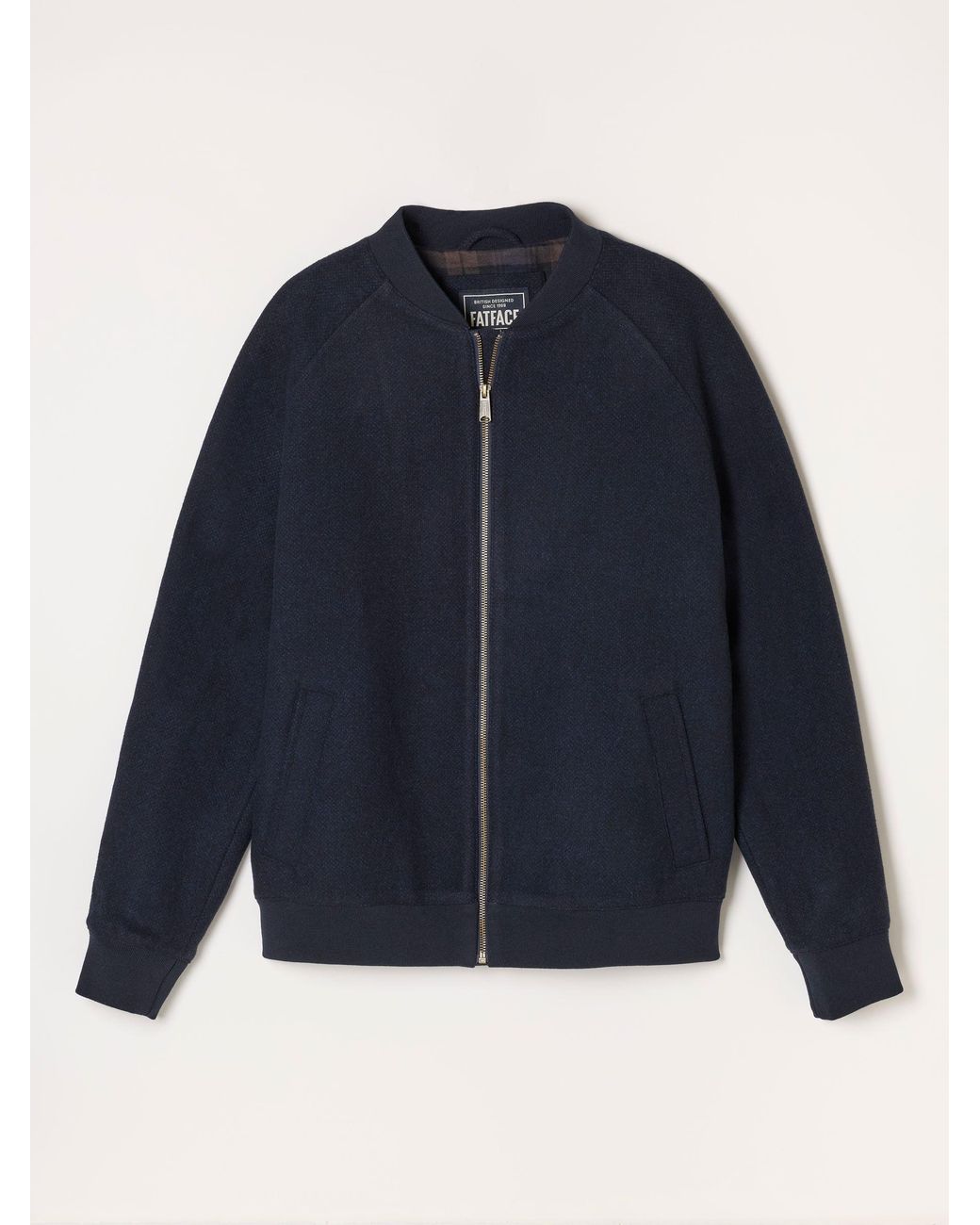 FatFace Blue Wool Mix Bomber Jacket for men