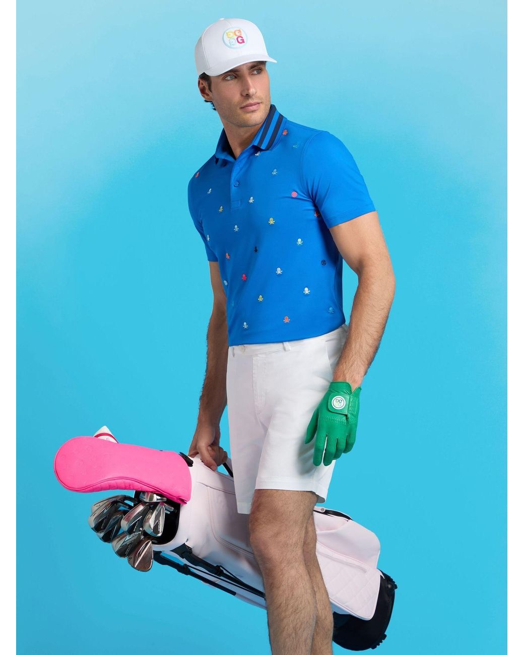 G/FORE Embroidered Logo Golf Polo Shirt in Blue for Men | Lyst