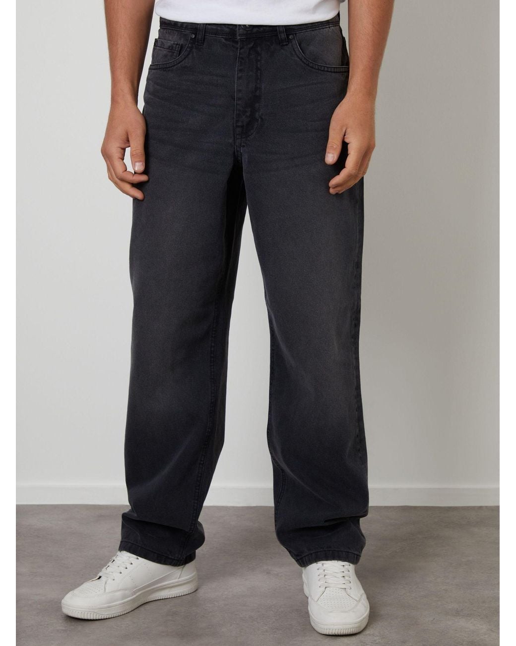 Threadbare Black Loose Fit Jeans for men