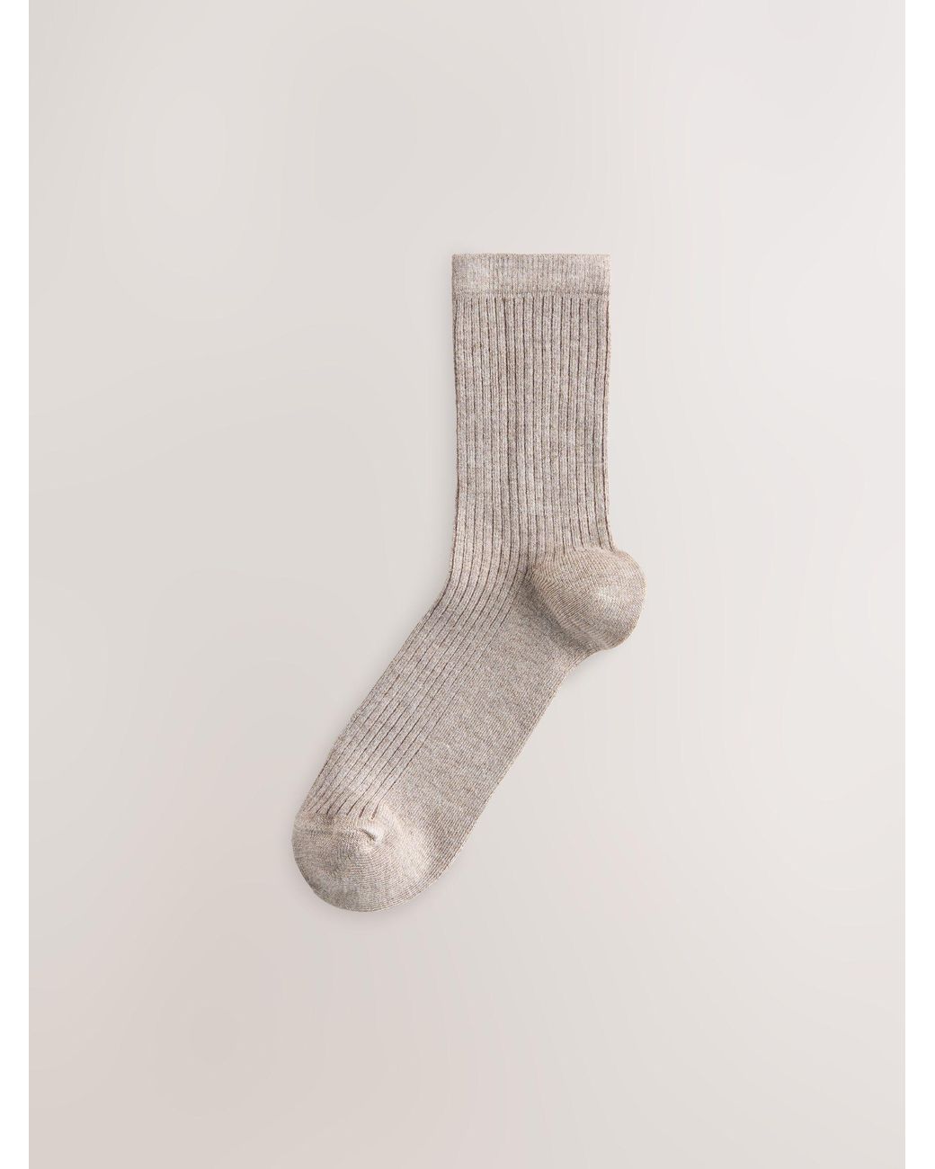 Next Natural Neutral Supersoft Ribbed Ankle Socks 4 Pack