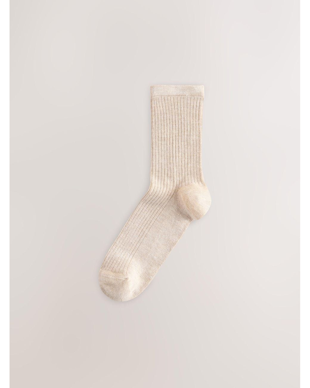 Next Natural Neutral Supersoft Ribbed Ankle Socks 4 Pack
