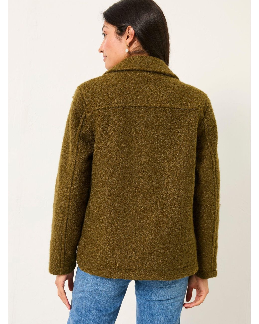 FatFace Green Fatface Mae Boucle Jacket