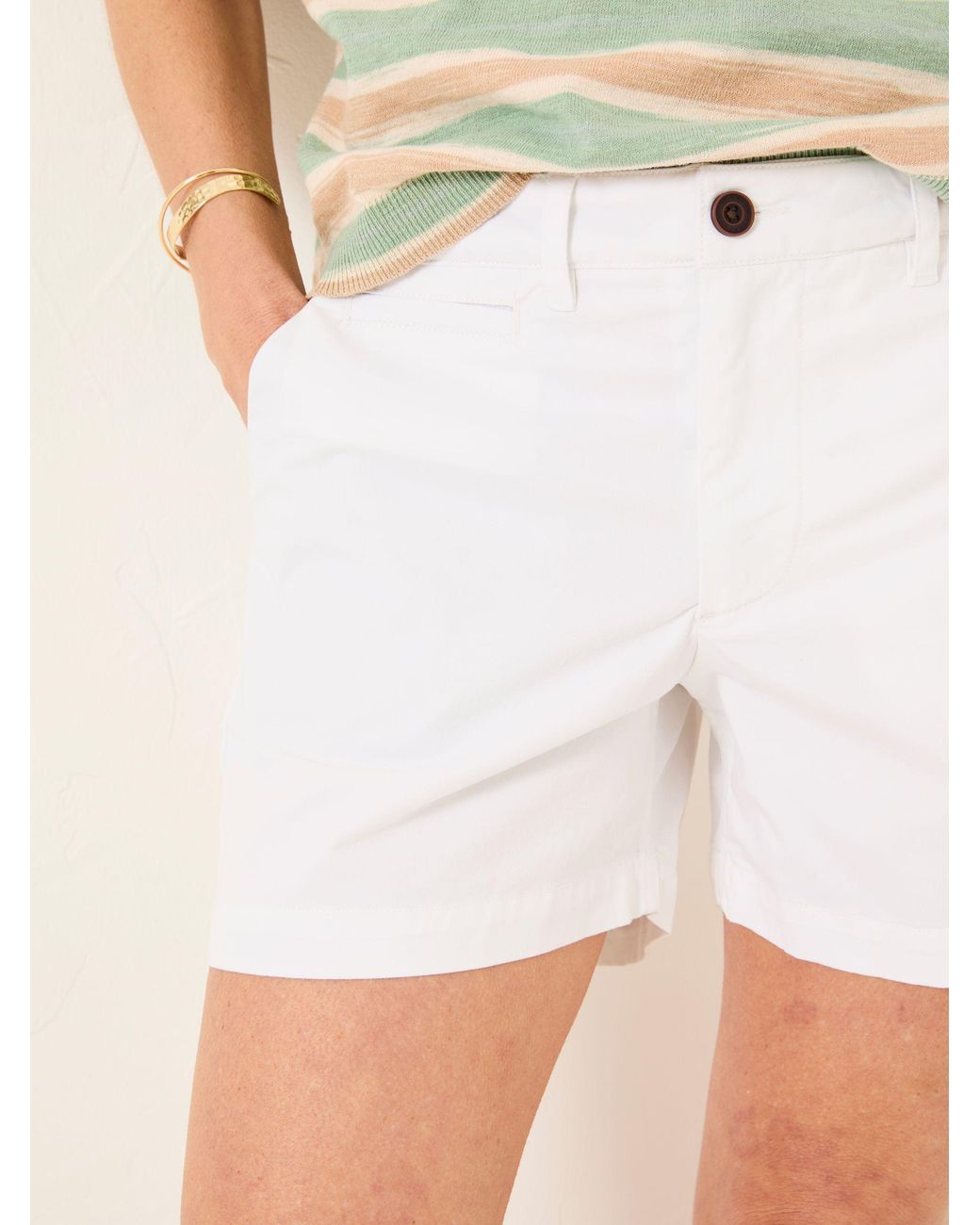 FatFace White Padstow Chino Shorts