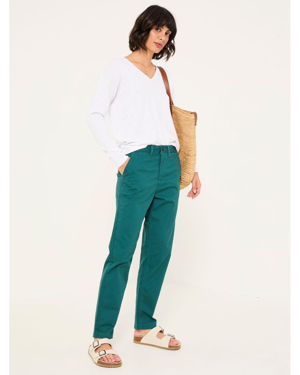 FatFace Green Rye Chino Trousers