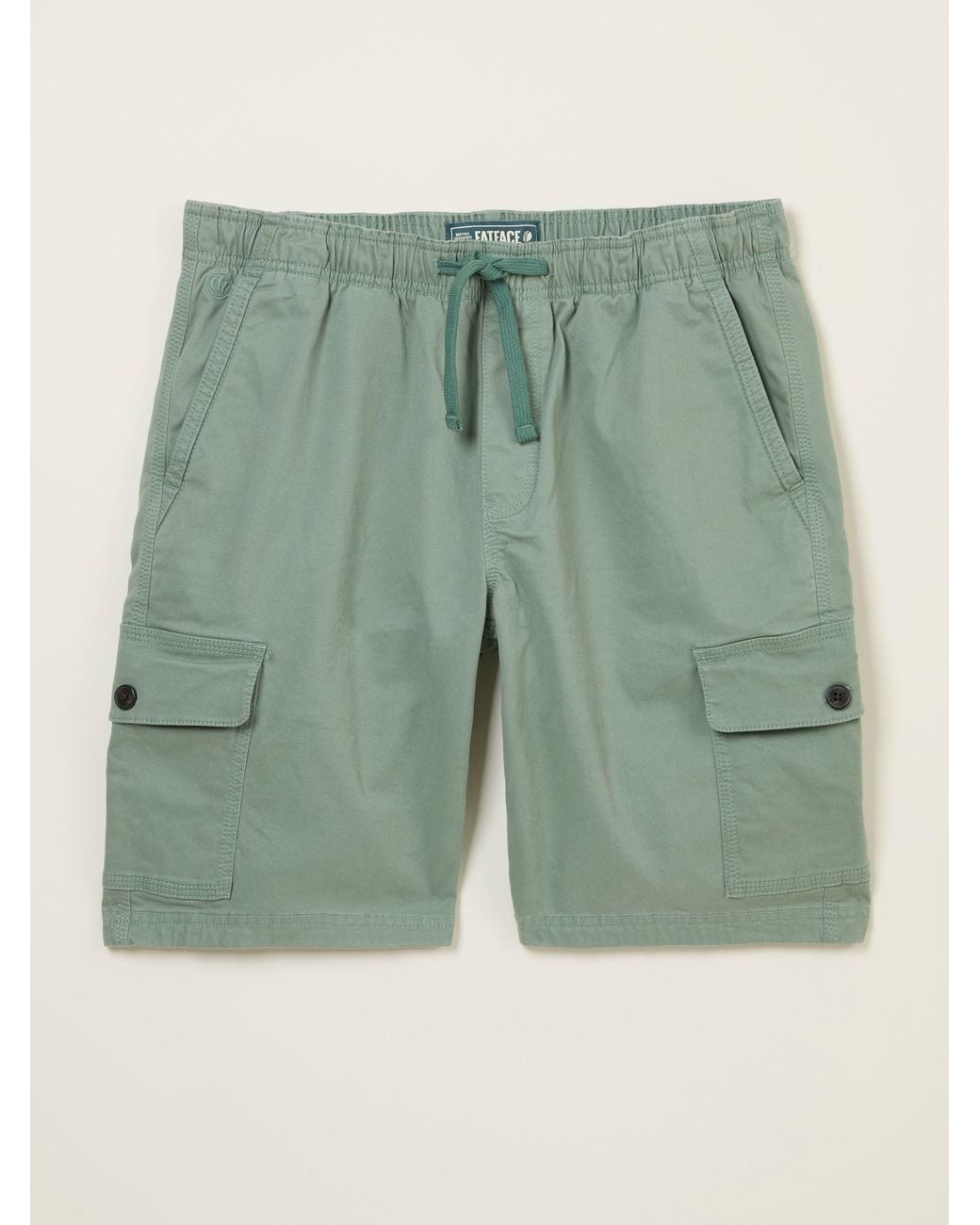 FatFace Green Tenby Pull On Cargo Shorts for men