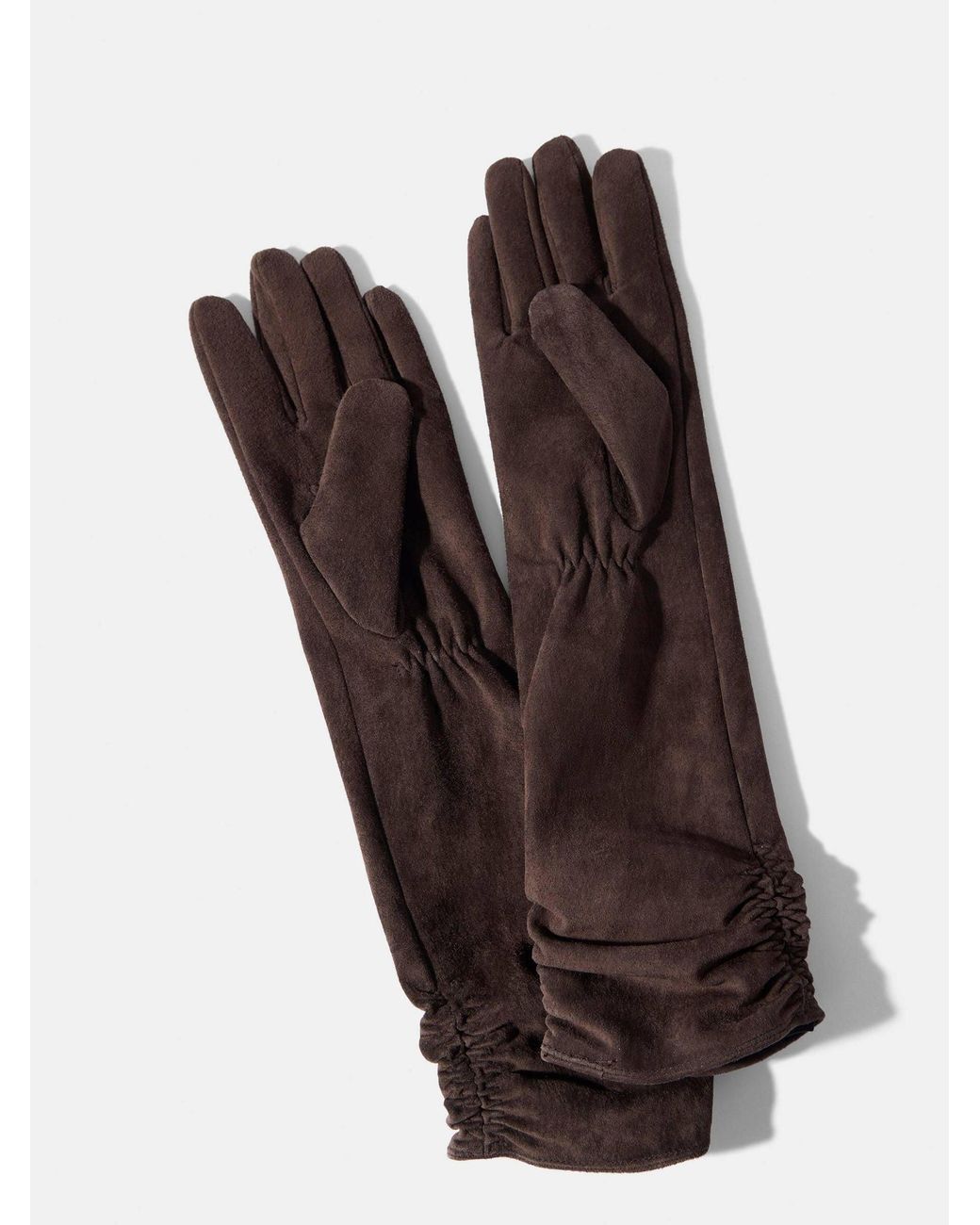 Mint Velvet Brown Suede Long Gloves