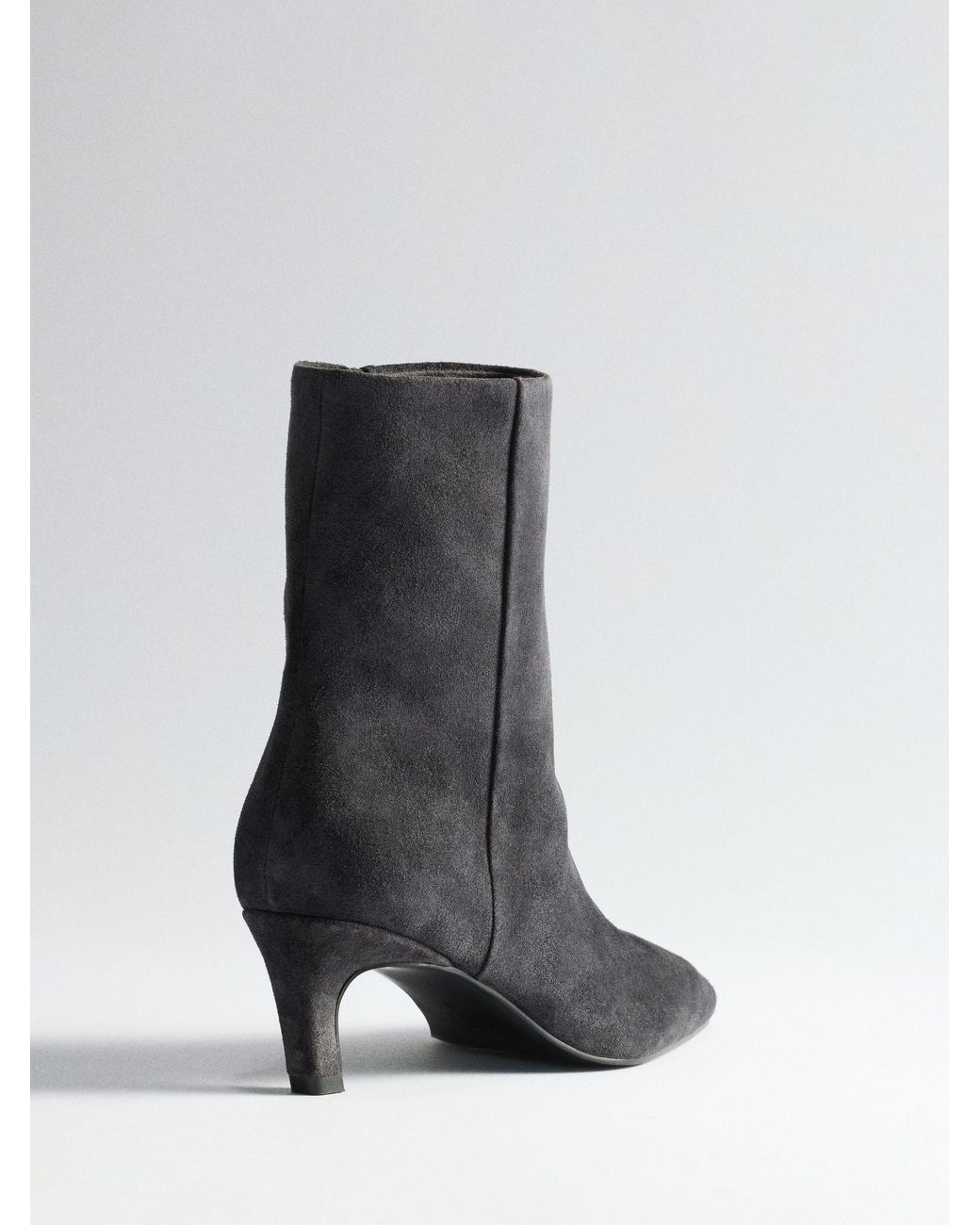 The Set Black Premium Chisel Ankle Boots Suede
